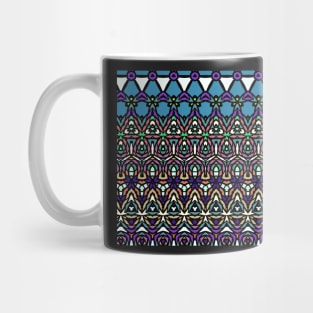 Blue Purple Green Brown Stained Glass Look Mug